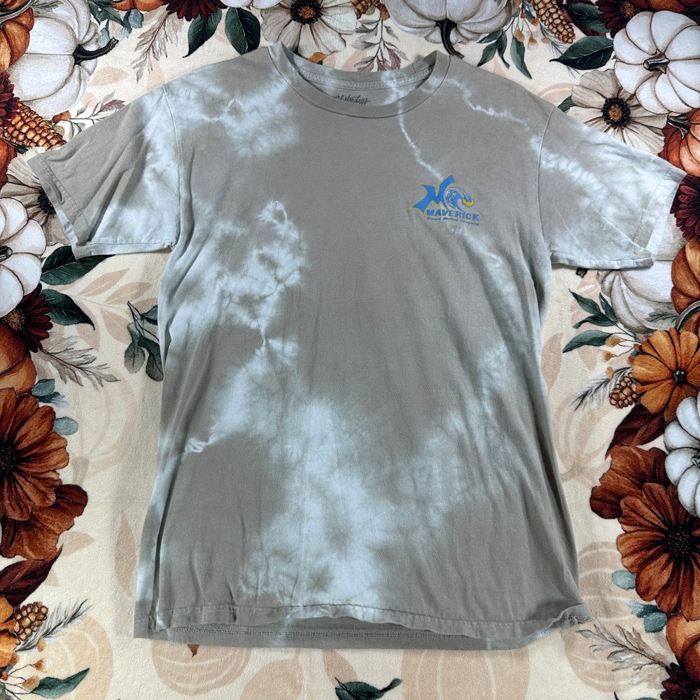 Maverick Board Riding Co Mens Skeleton Surfer Tie Dye Shirt Pensacola Medium